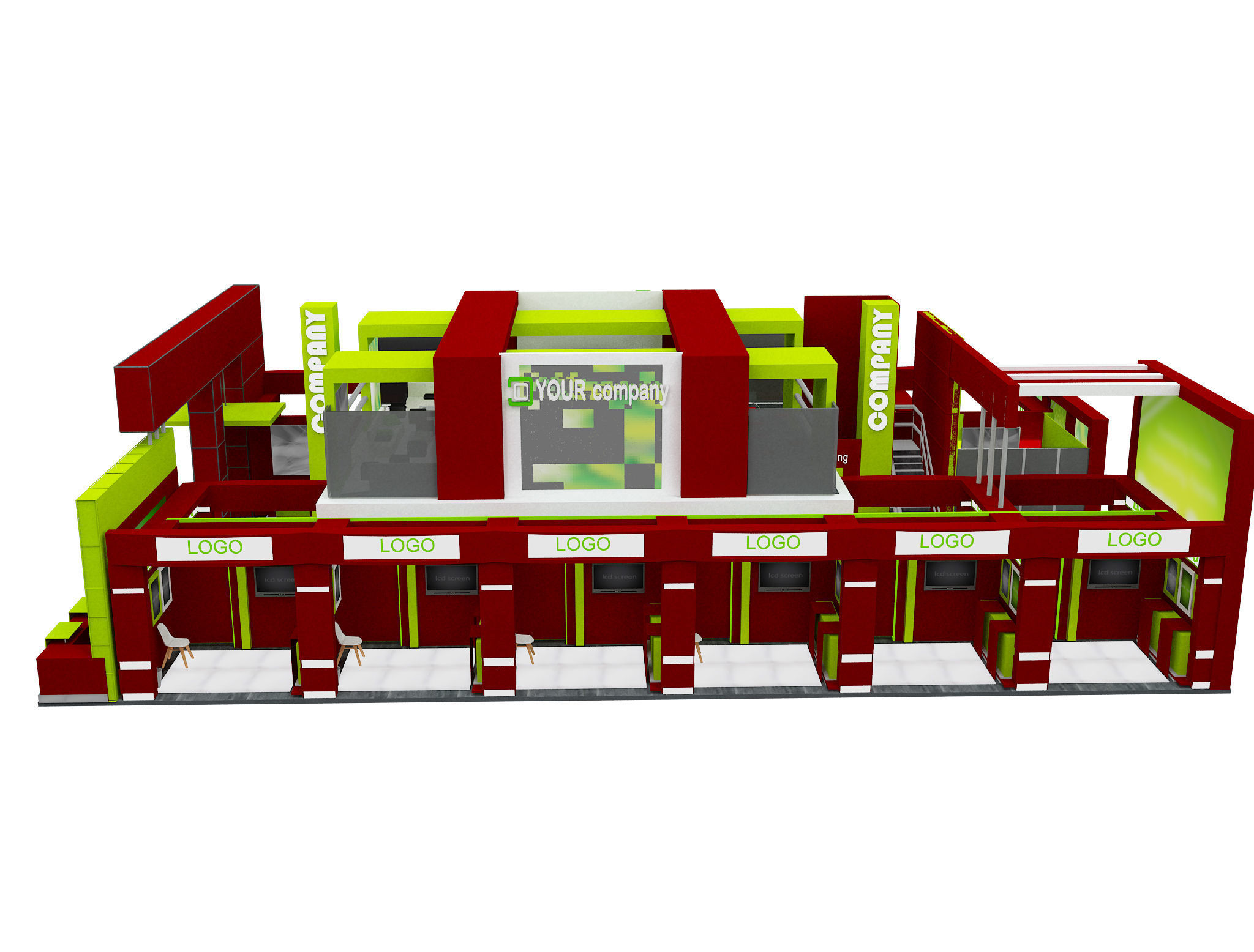 Booth Exhibition Stand a583B 3D model_32