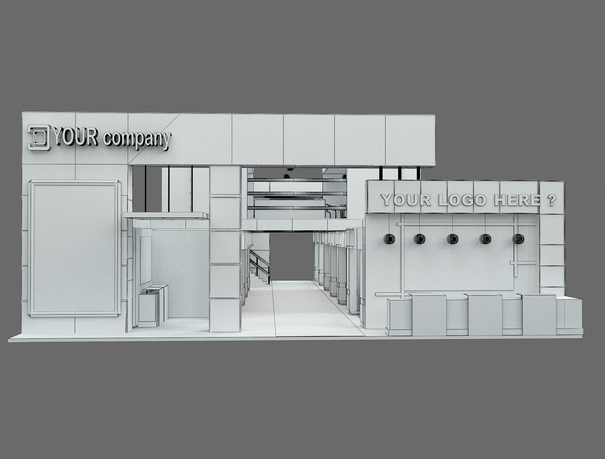 Booth Exhibition Stand a583B 3D model_3