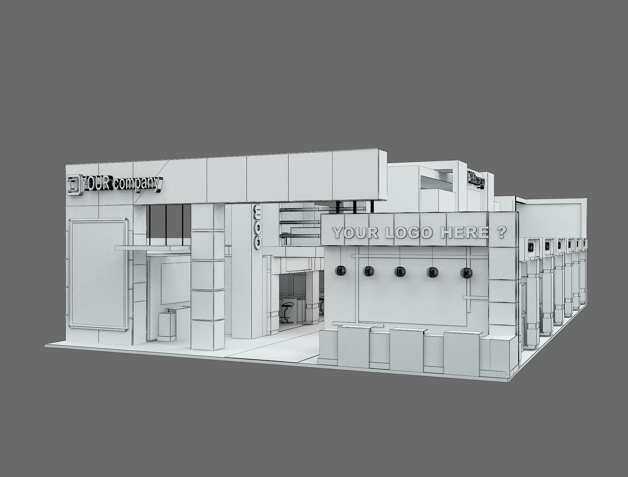 Booth Exhibition Stand a583B 3D model_19