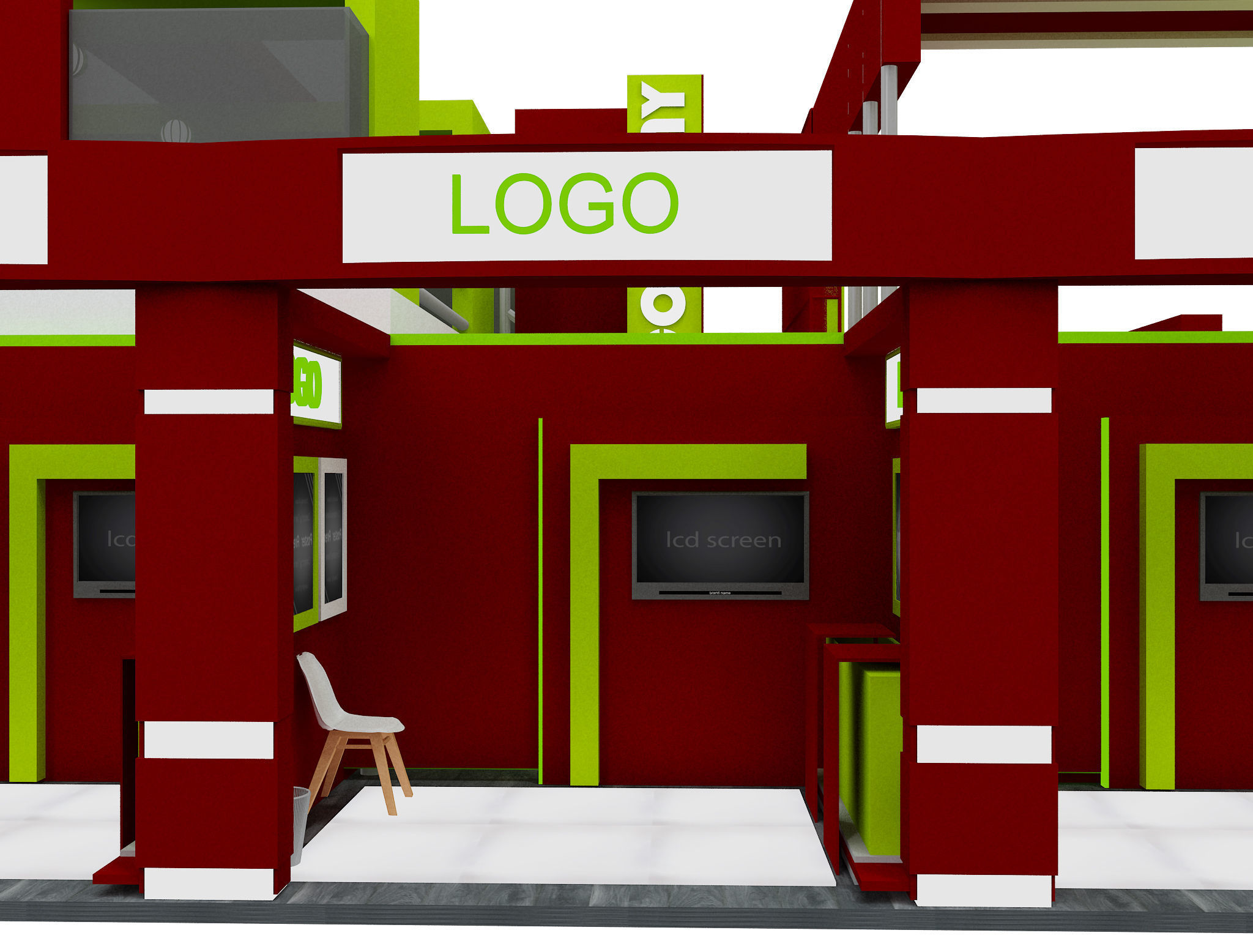 Booth Exhibition Stand a583B 3D model_36