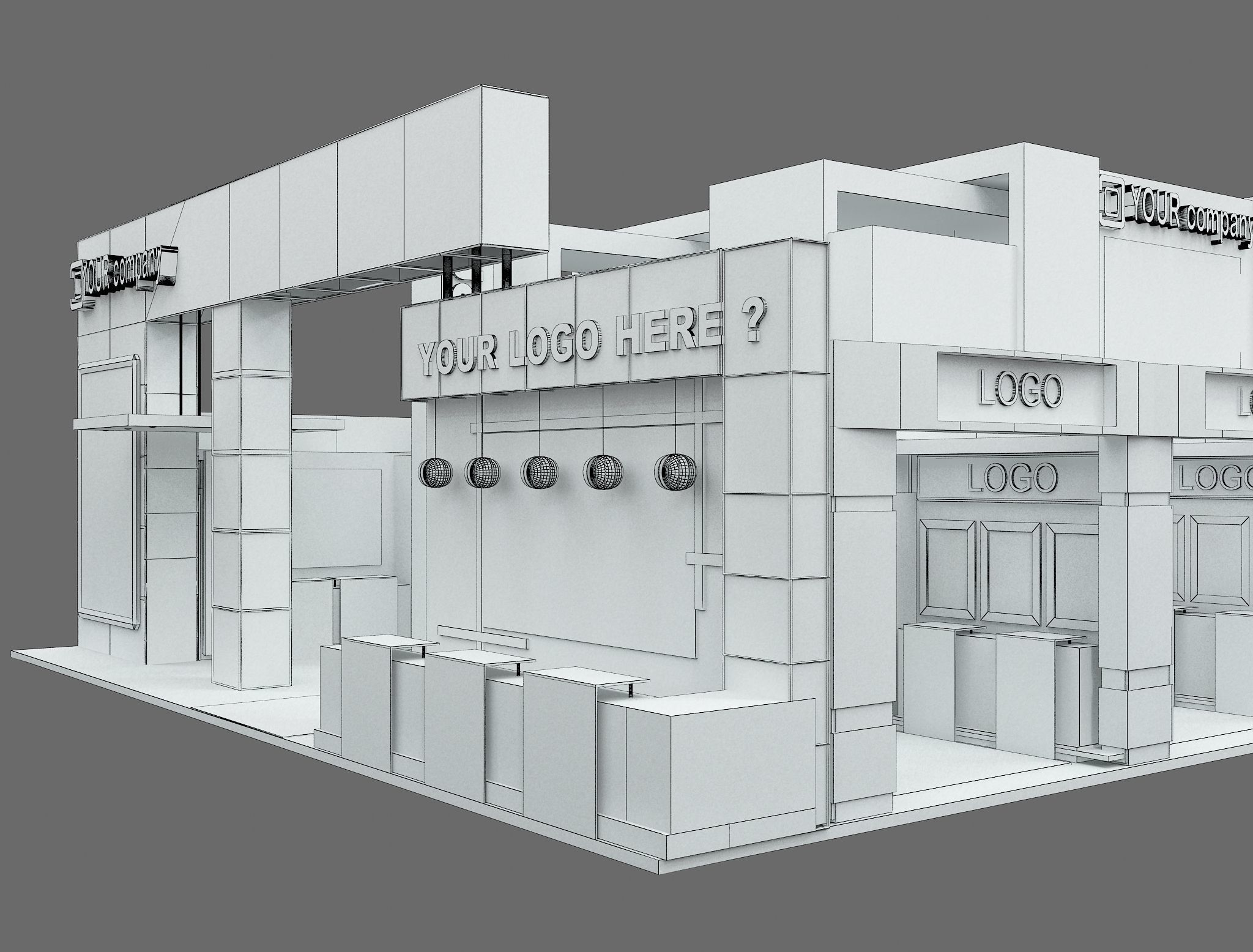Booth Exhibition Stand a583B 3D model_5