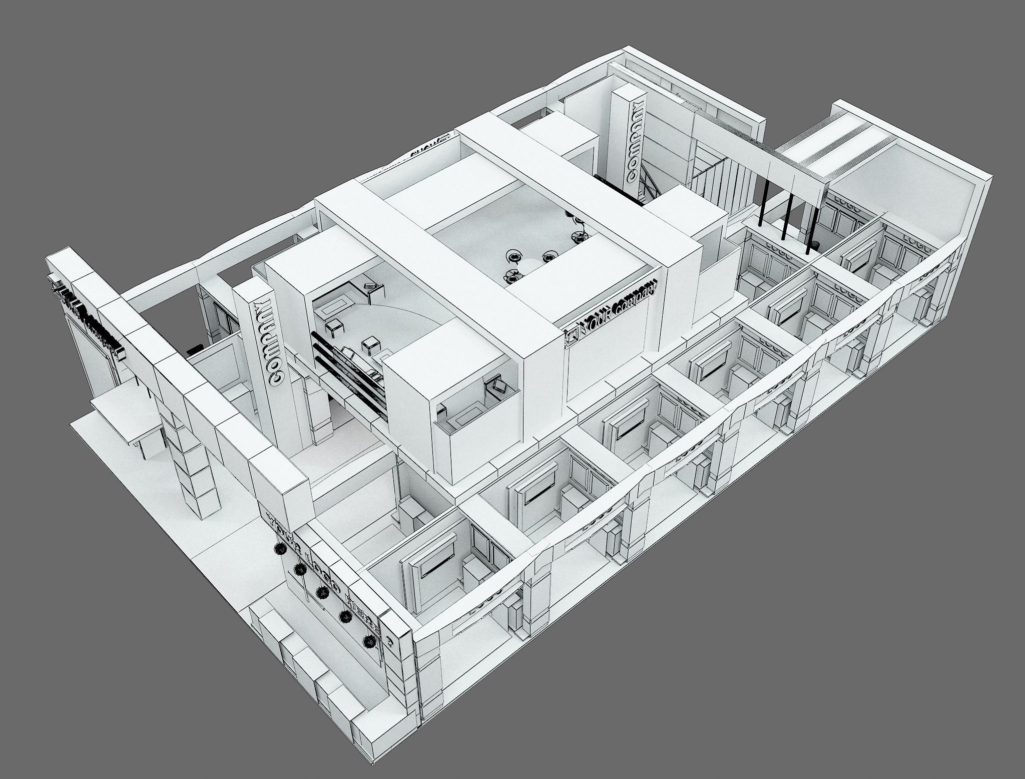 Booth Exhibition Stand a583B 3D model_35