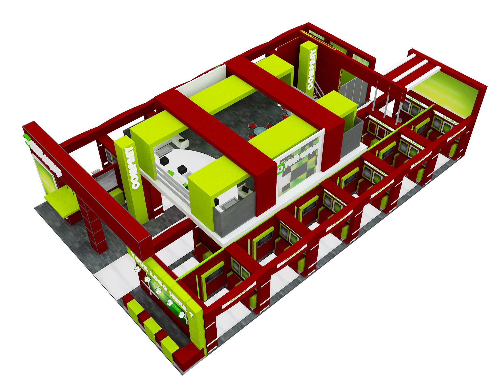 Booth Exhibition Stand a583B 3D model_34