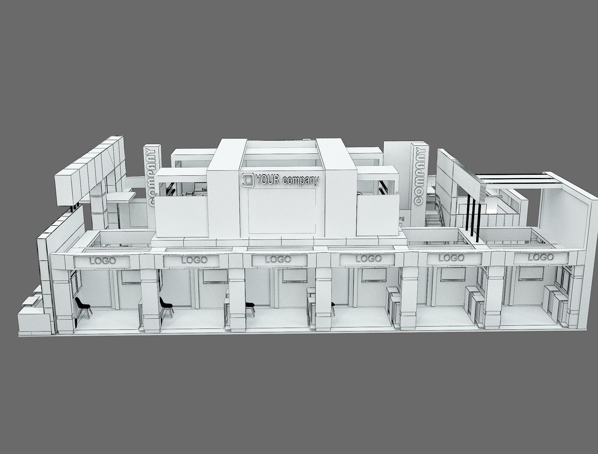 Booth Exhibition Stand a583B 3D model_33