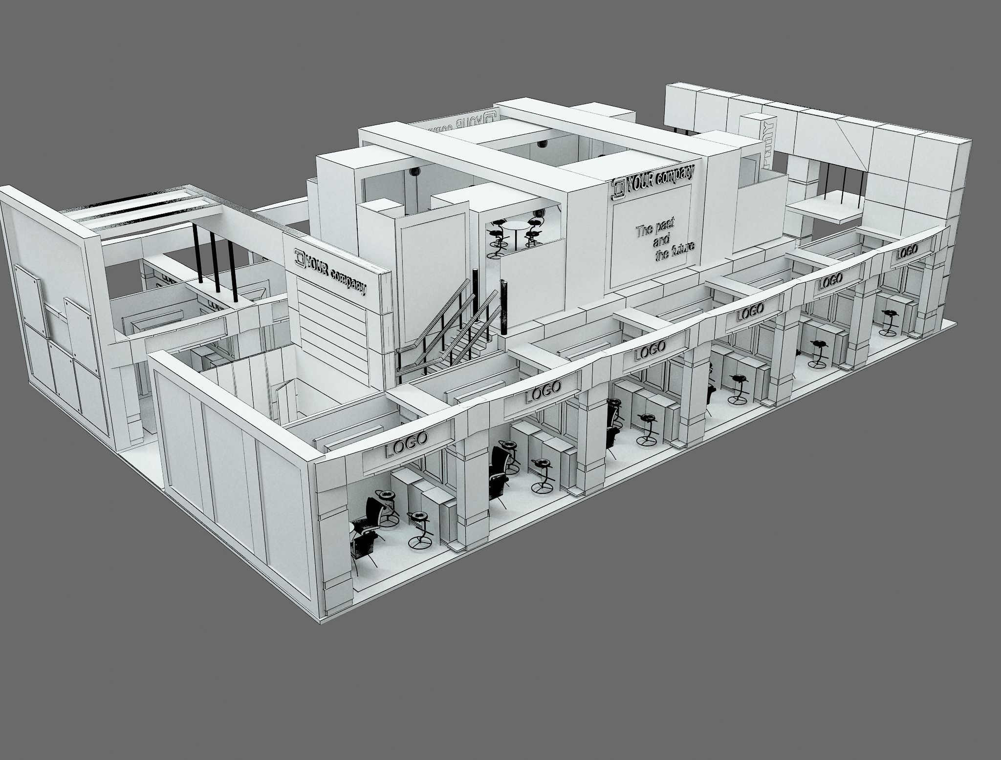 Booth Exhibition Stand a583B 3D model_1