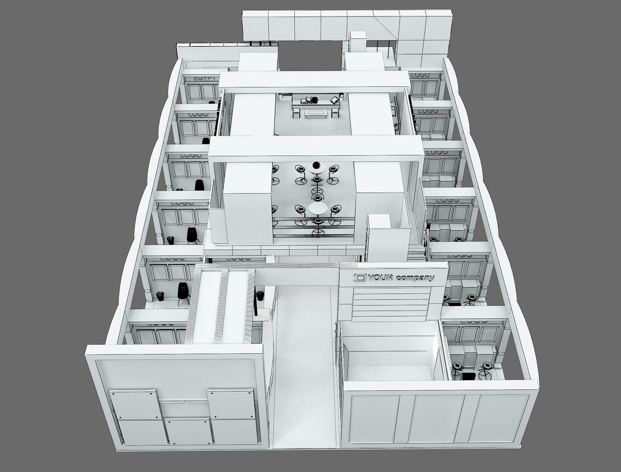 Booth Exhibition Stand a583B 3D model_29