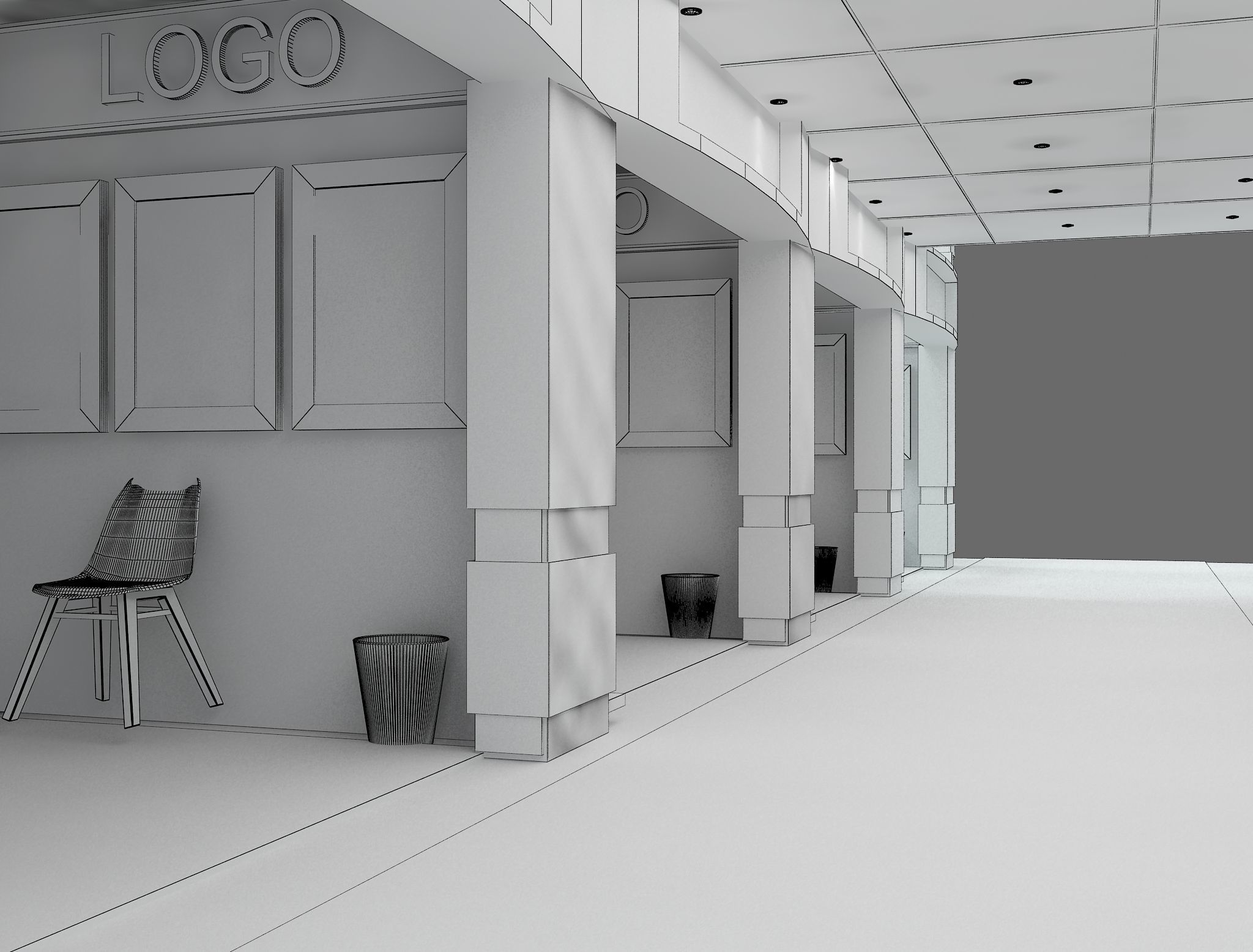 Booth Exhibition Stand a583B 3D model_15