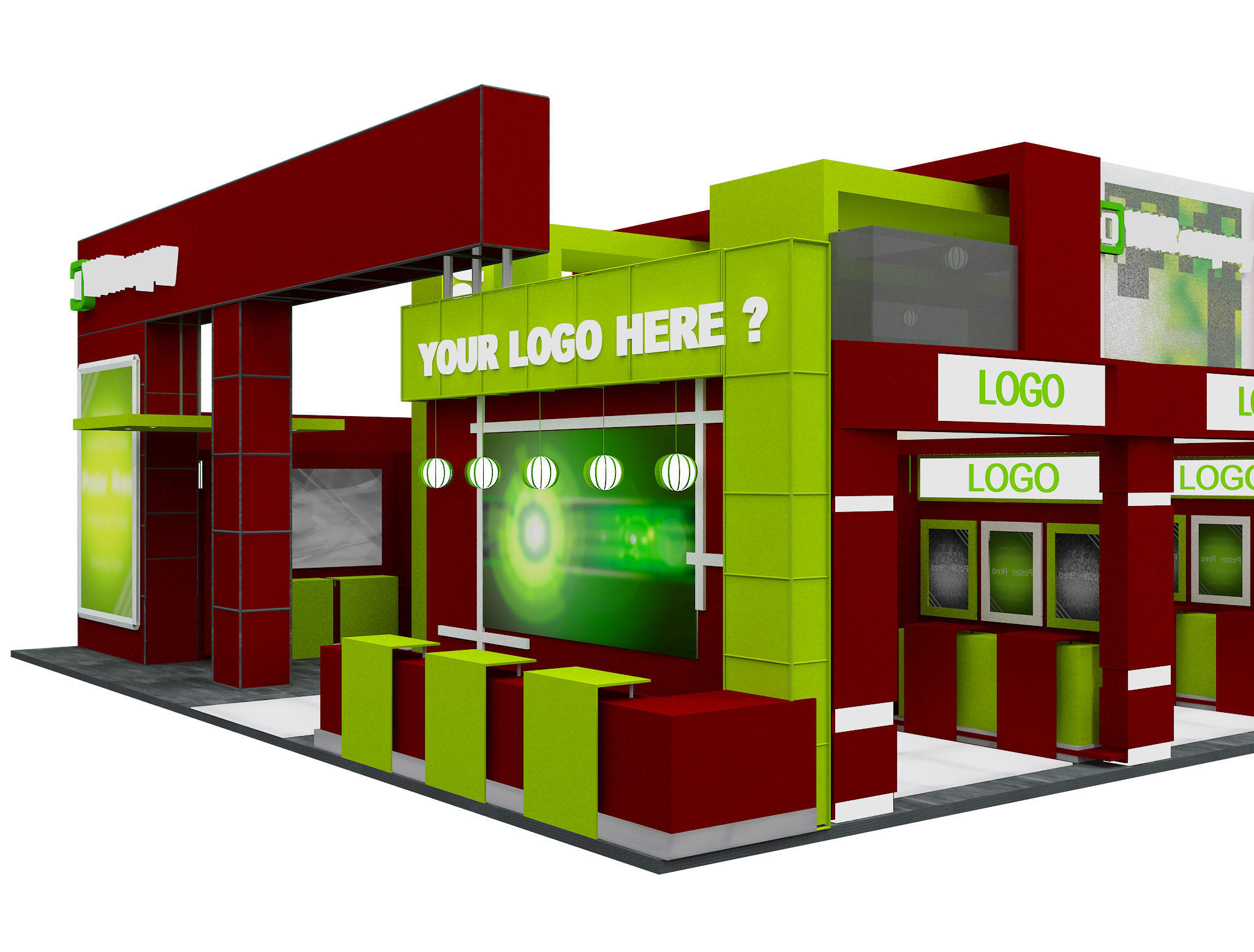 Booth Exhibition Stand a583B 3D model_4