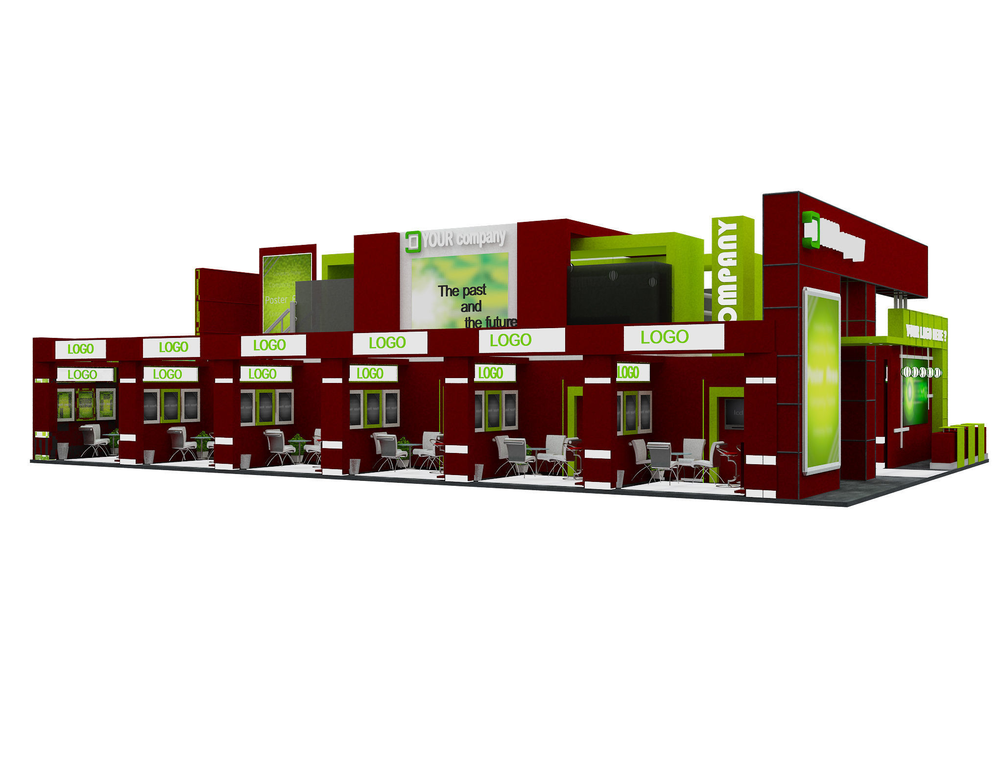 Booth Exhibition Stand a583B 3D model_16