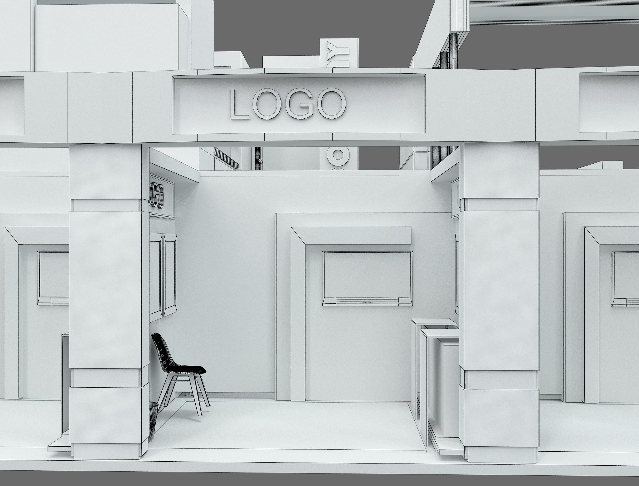 Booth Exhibition Stand a583B 3D model_37