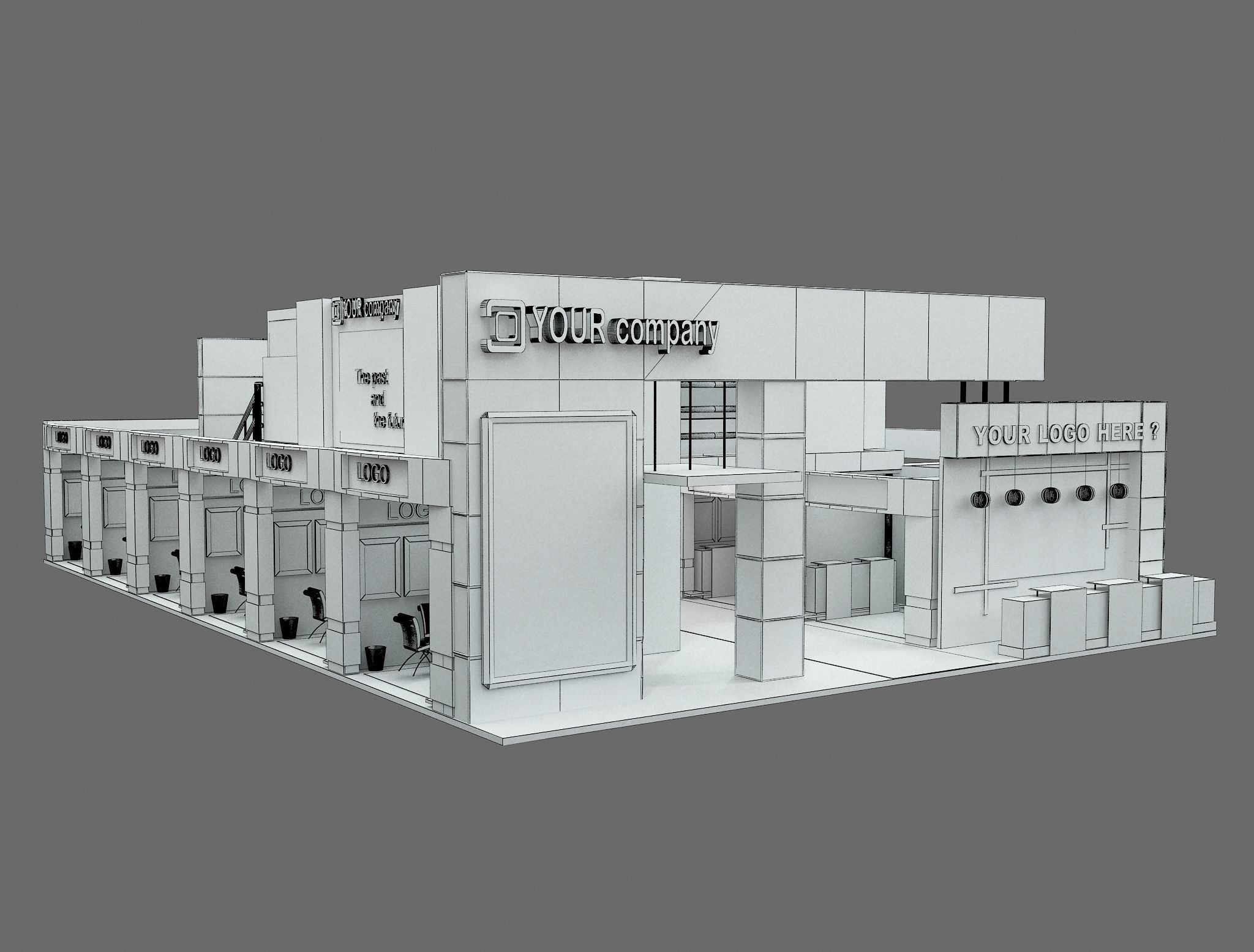 Booth Exhibition Stand a583B 3D model_23