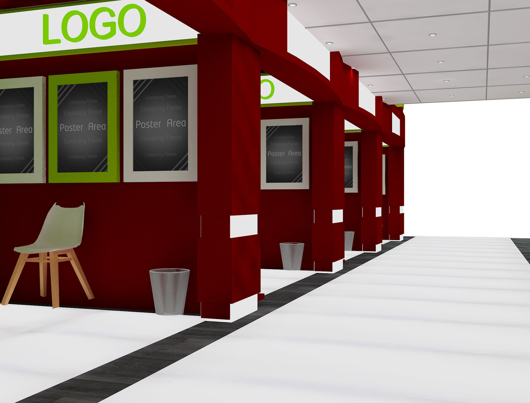Booth Exhibition Stand a583B 3D model_14