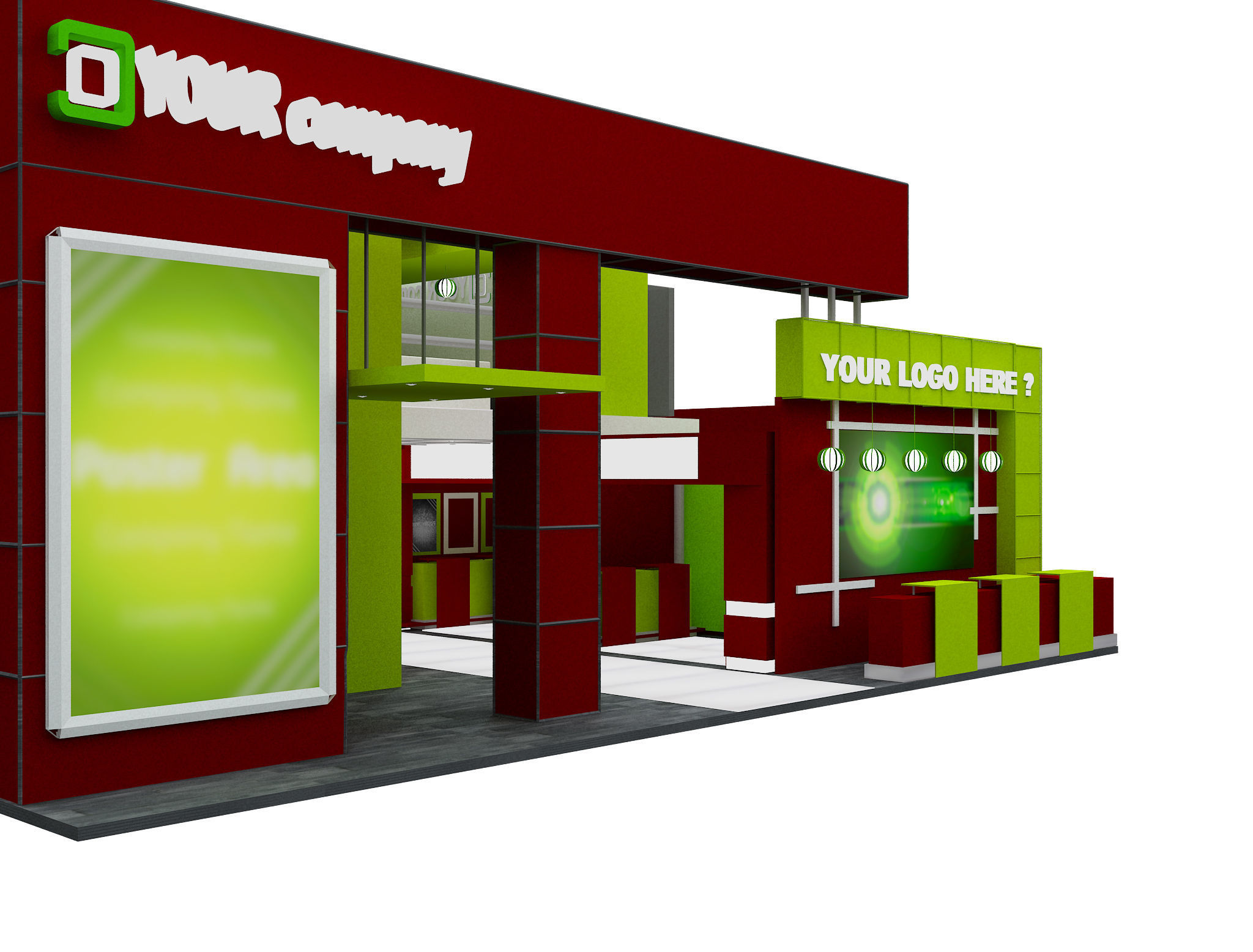Booth Exhibition Stand a583B 3D model_12