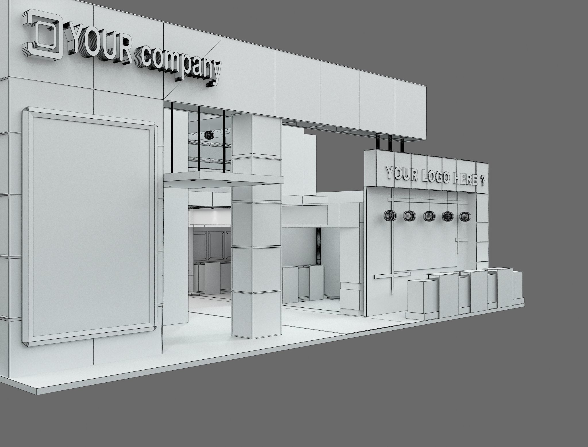 Booth Exhibition Stand a583B 3D model_13