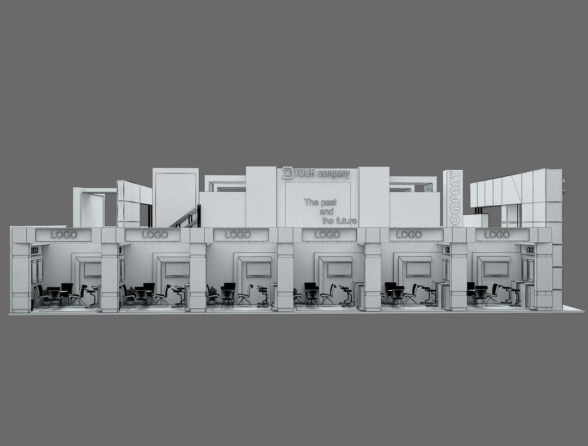 Booth Exhibition Stand a583B 3D model_25