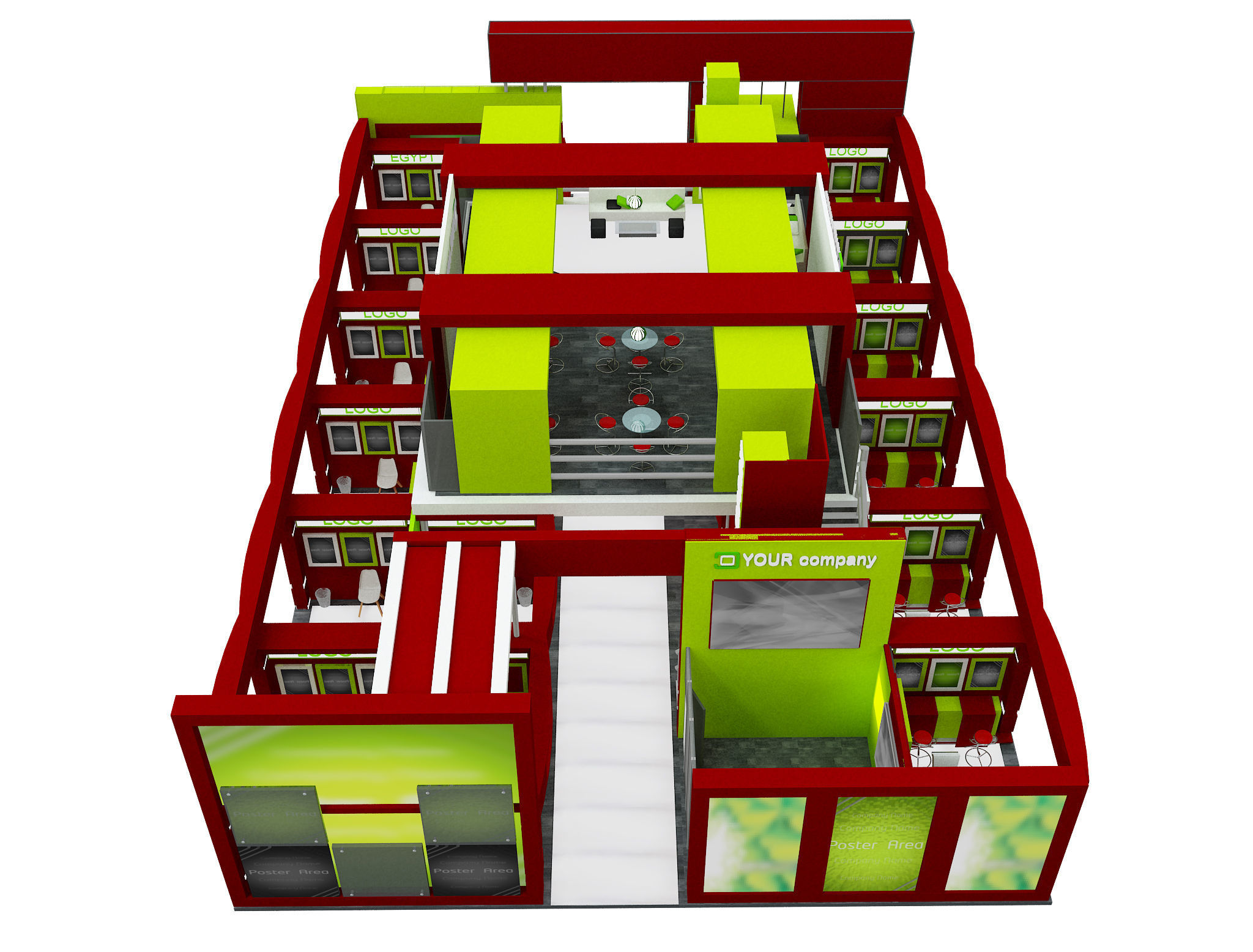 Booth Exhibition Stand a583B 3D model_28