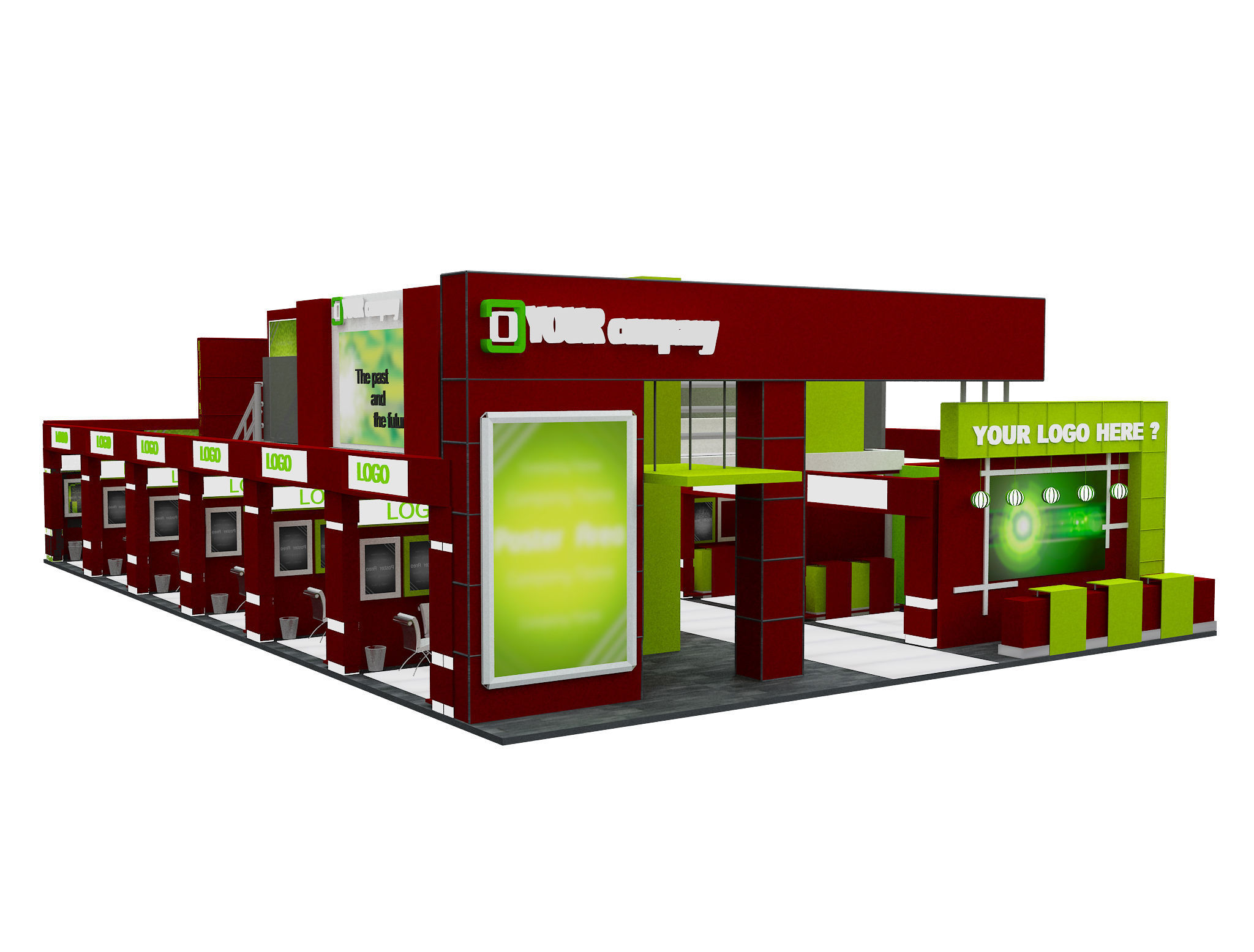 Booth Exhibition Stand a583B 3D model_22