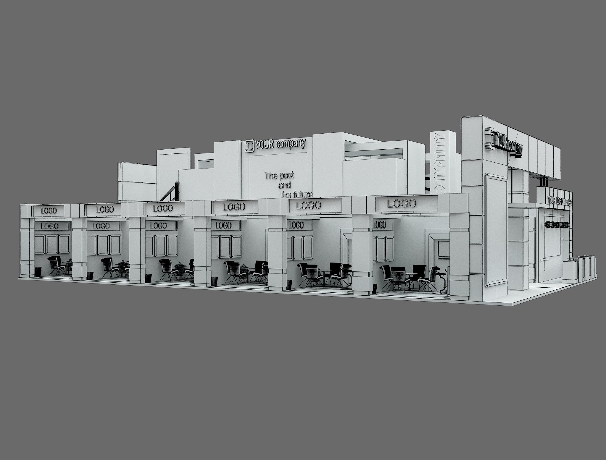 Booth Exhibition Stand a583B 3D model_17