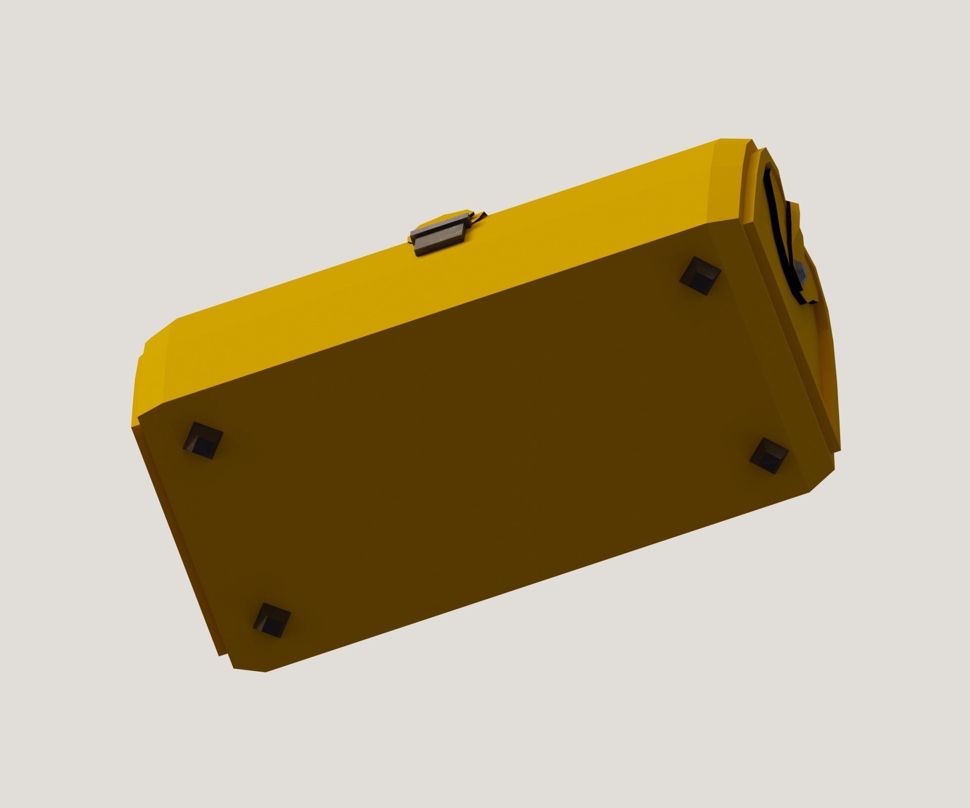 Yellow valise Low-poly 3D model_7