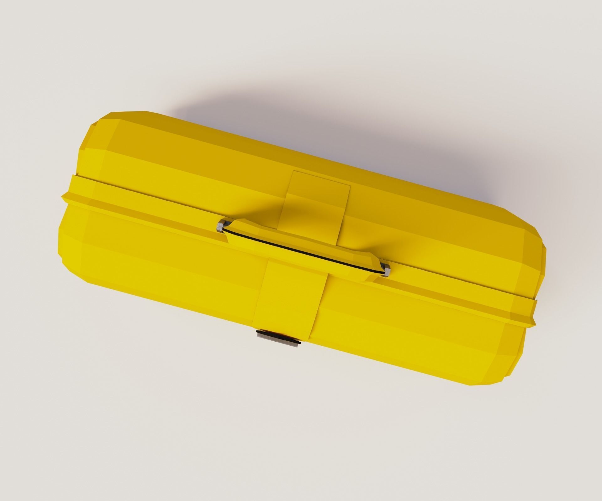 Yellow valise Low-poly 3D model_2