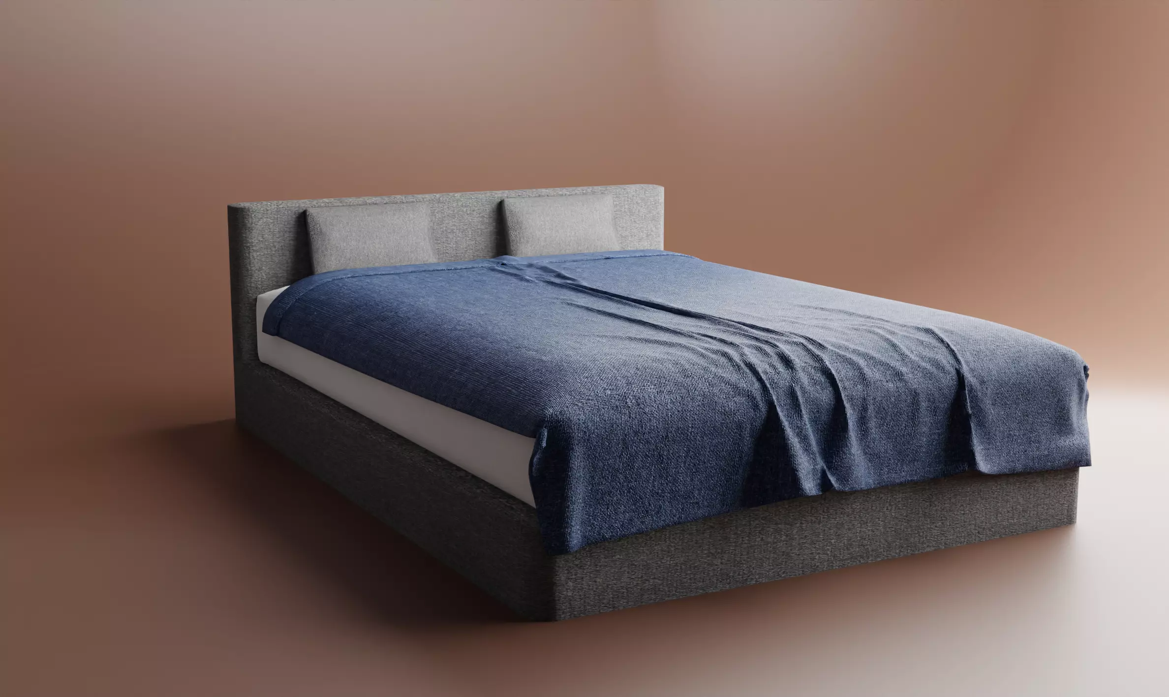 Blender low poli count Bed Low-poly 3D model_0
