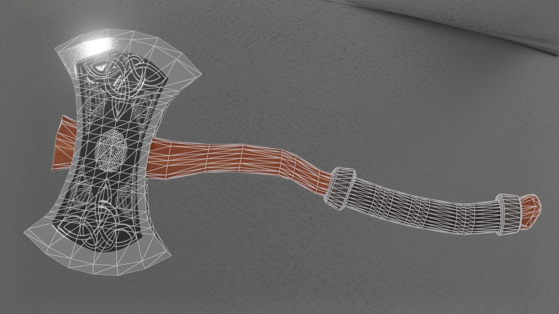 3D model Viking Battle-Axe Low-poly 3D model_20