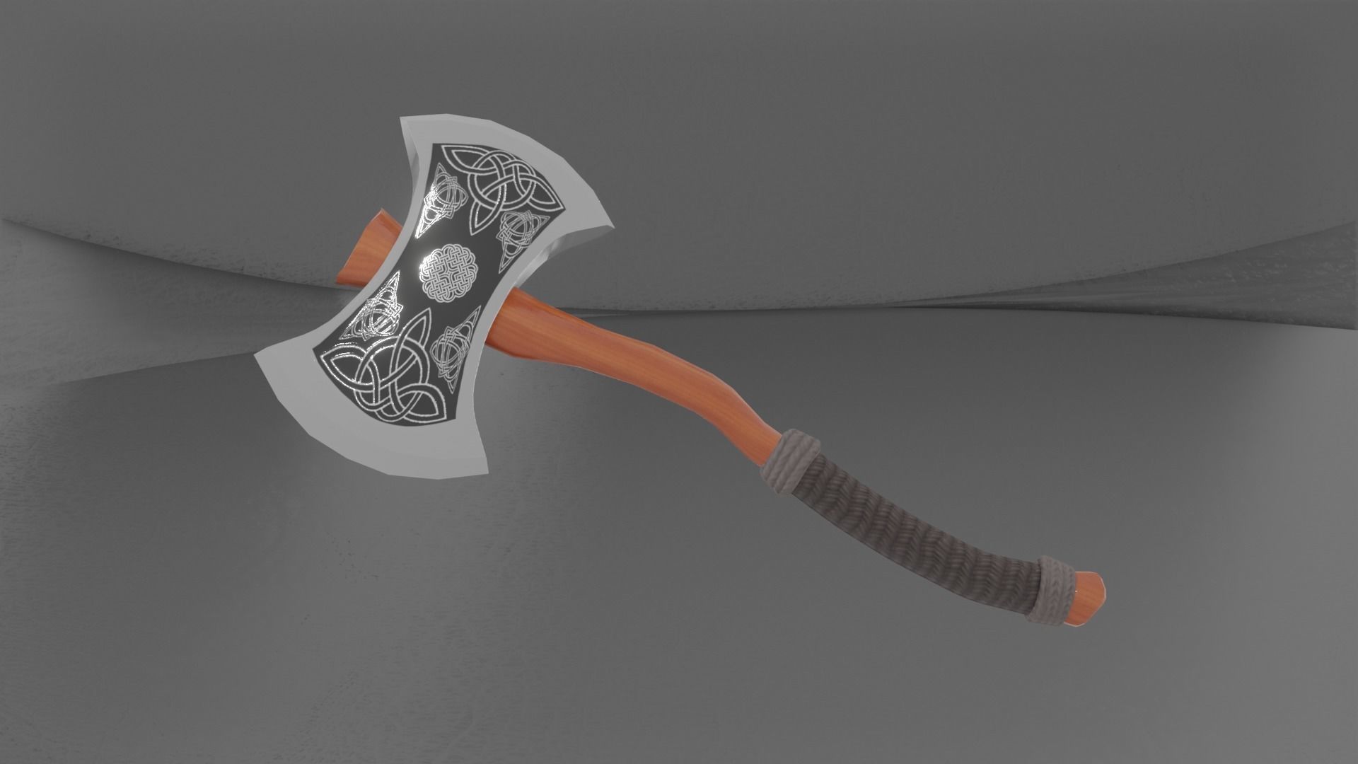 3D model Viking Battle-Axe Low-poly 3D model_5