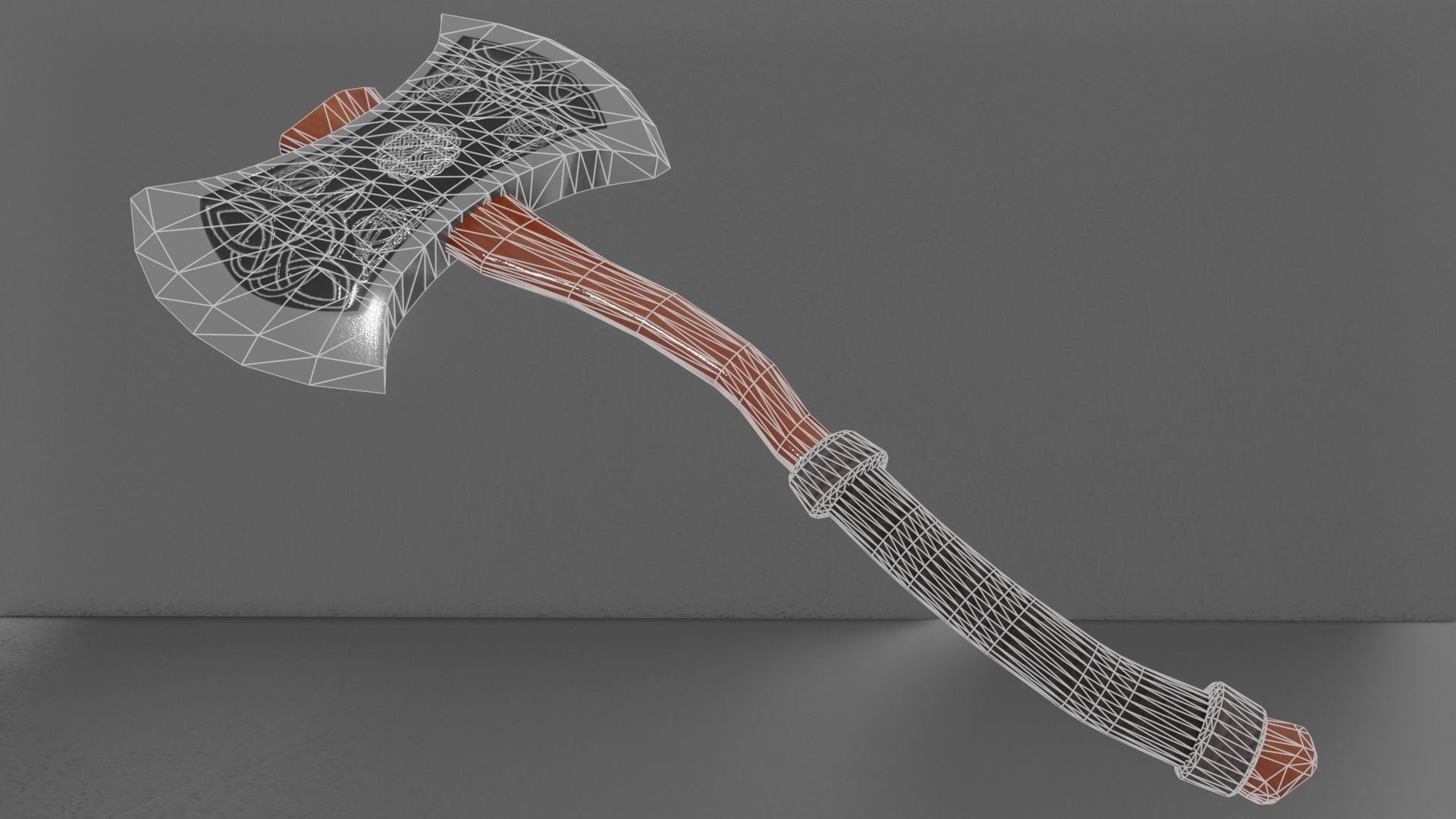 3D model Viking Battle-Axe Low-poly 3D model_11