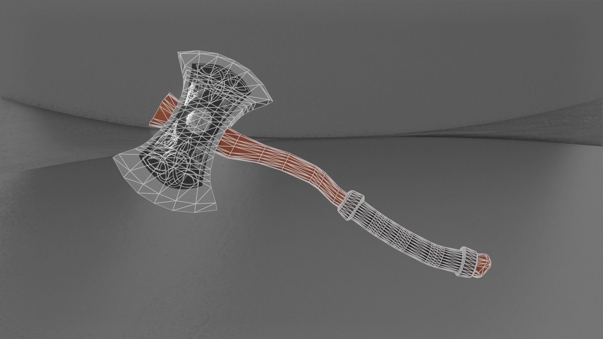 3D model Viking Battle-Axe Low-poly 3D model_15