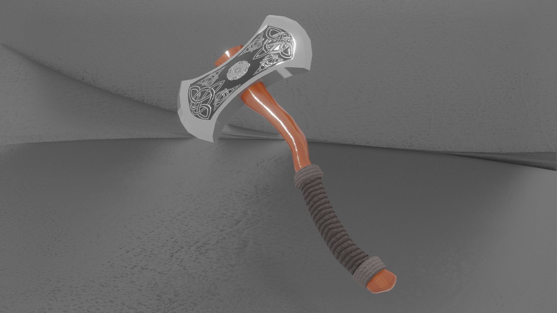 3D model Viking Battle-Axe Low-poly 3D model_7