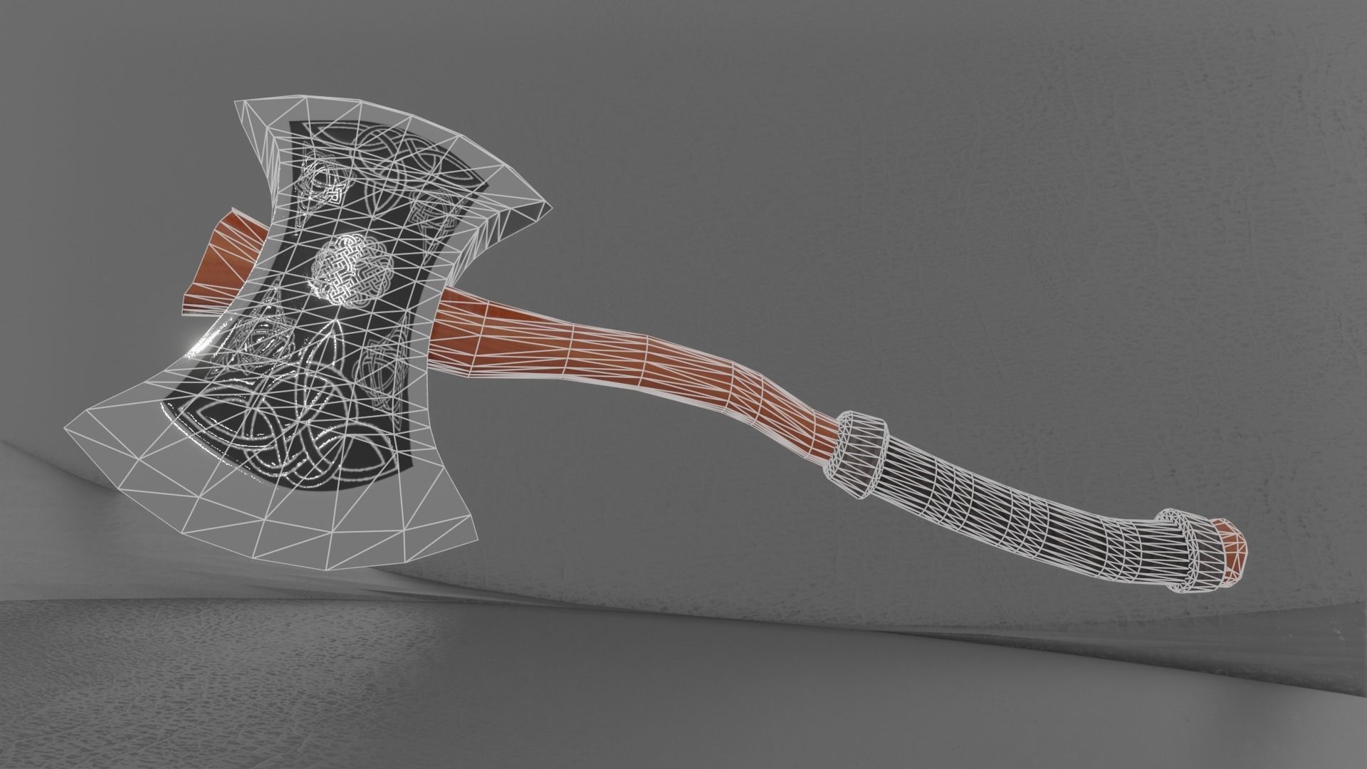 3D model Viking Battle-Axe Low-poly 3D model_18