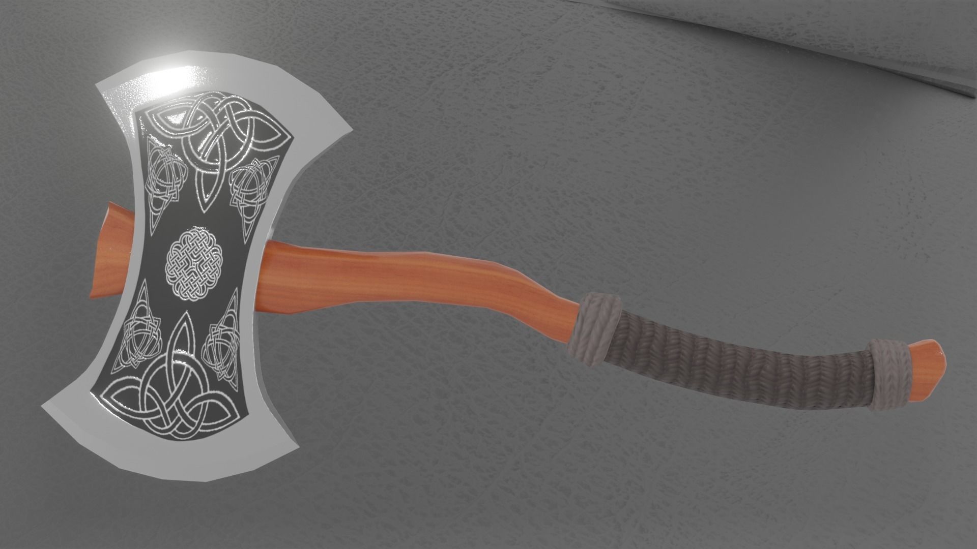 3D model Viking Battle-Axe Low-poly 3D model_10