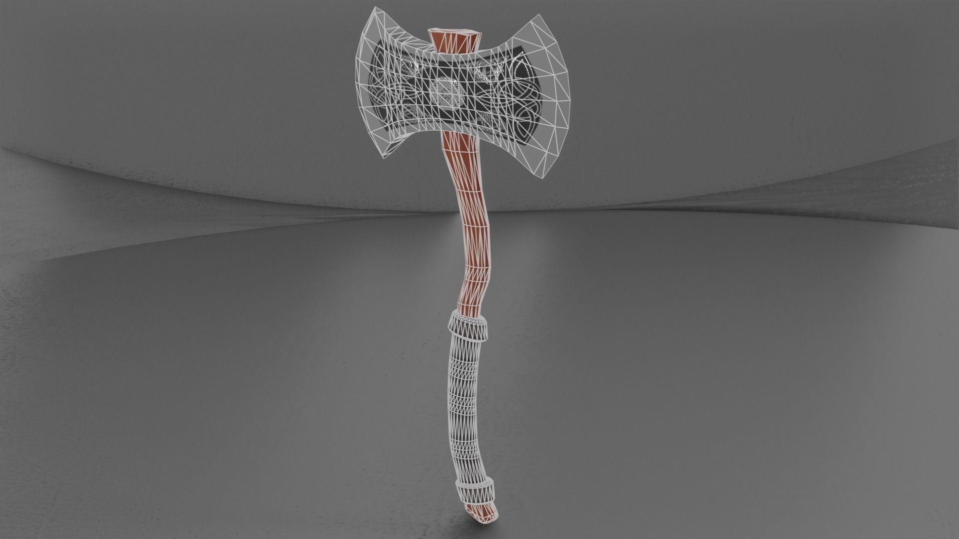 3D model Viking Battle-Axe Low-poly 3D model_13