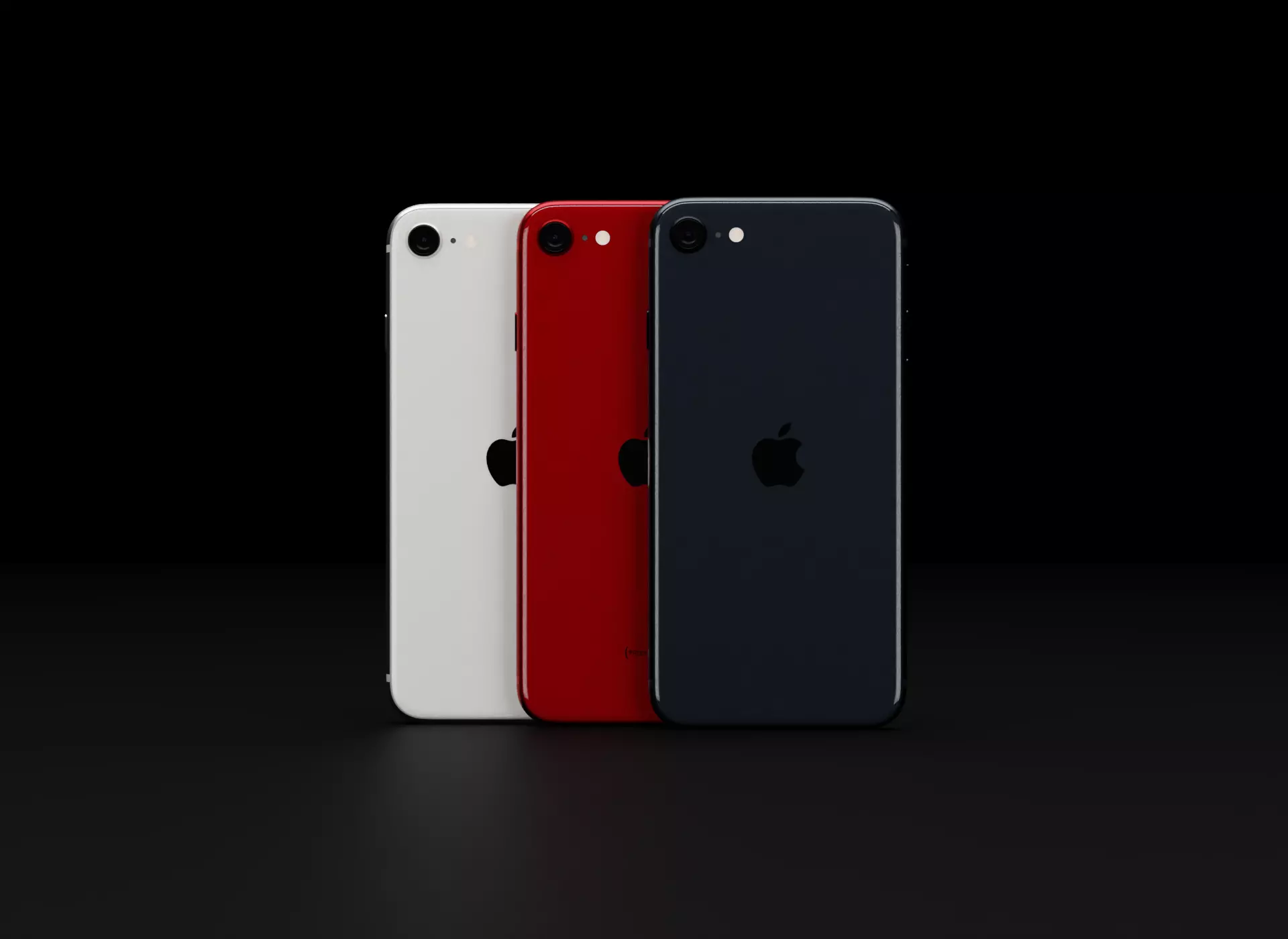 Apple iPhone SE 2022 in all Official Colors Low-poly 3D model_0