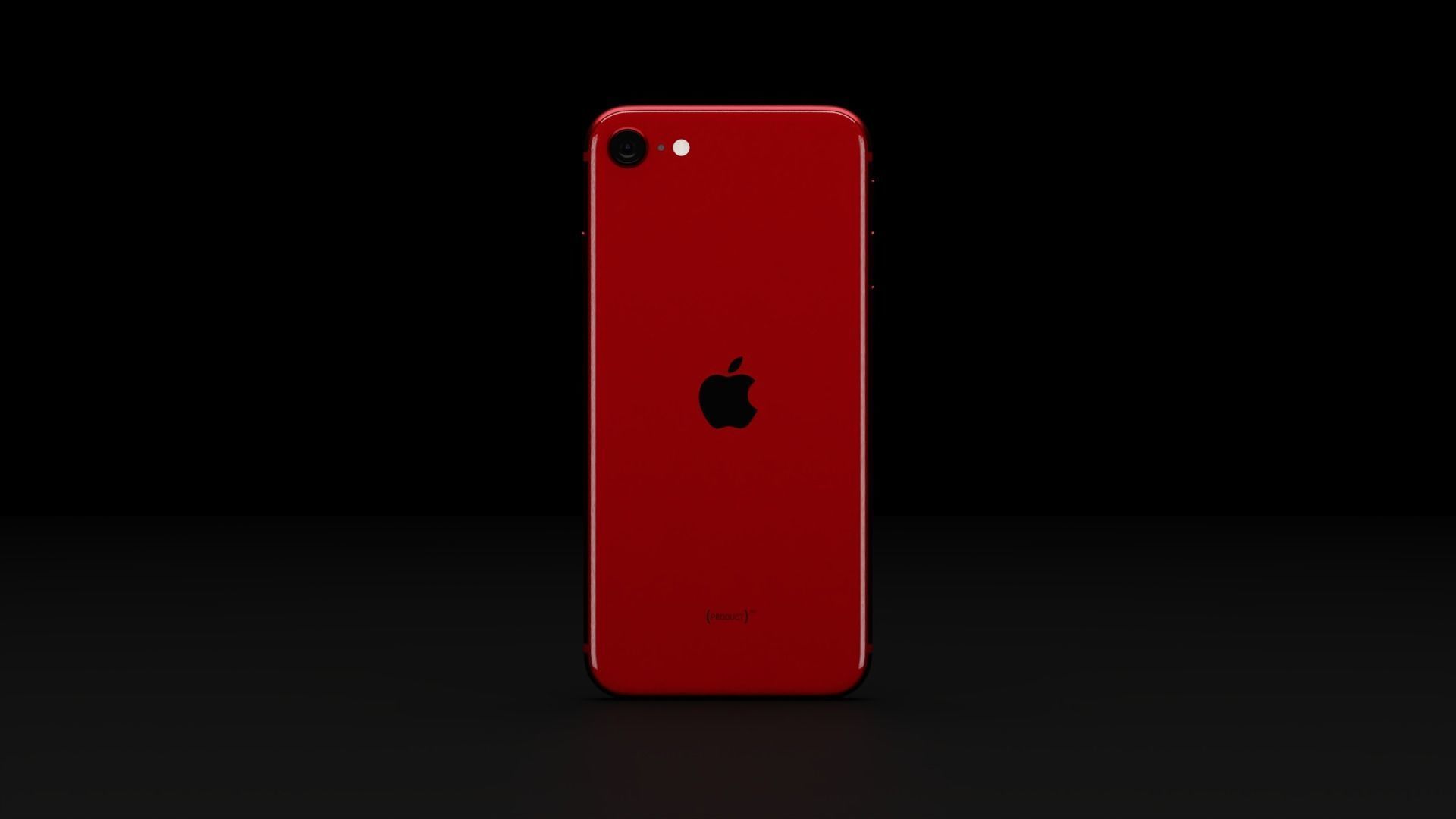 Apple iPhone SE 2022 in all Official Colors Low-poly 3D model_1