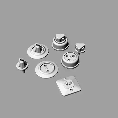 Dolls House Light Switch and Wall Plug Sockets 1930s Mid-Century 3D print model