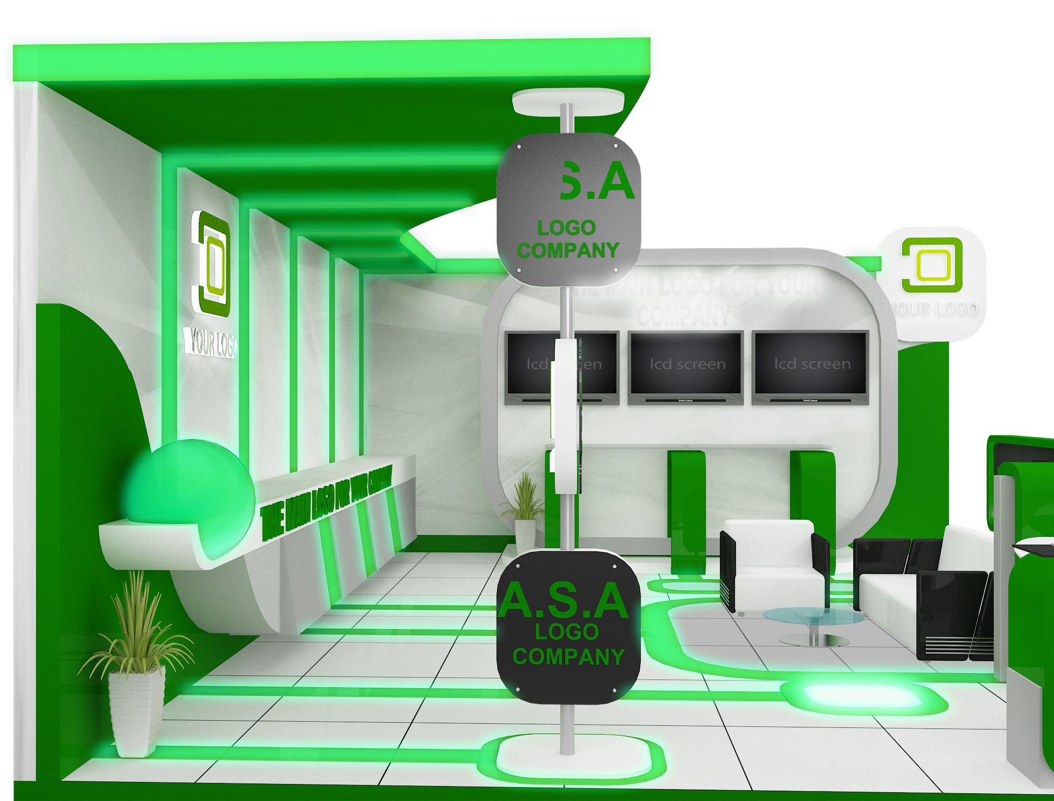 Booth Exhibition Stand a587b 3D model_10