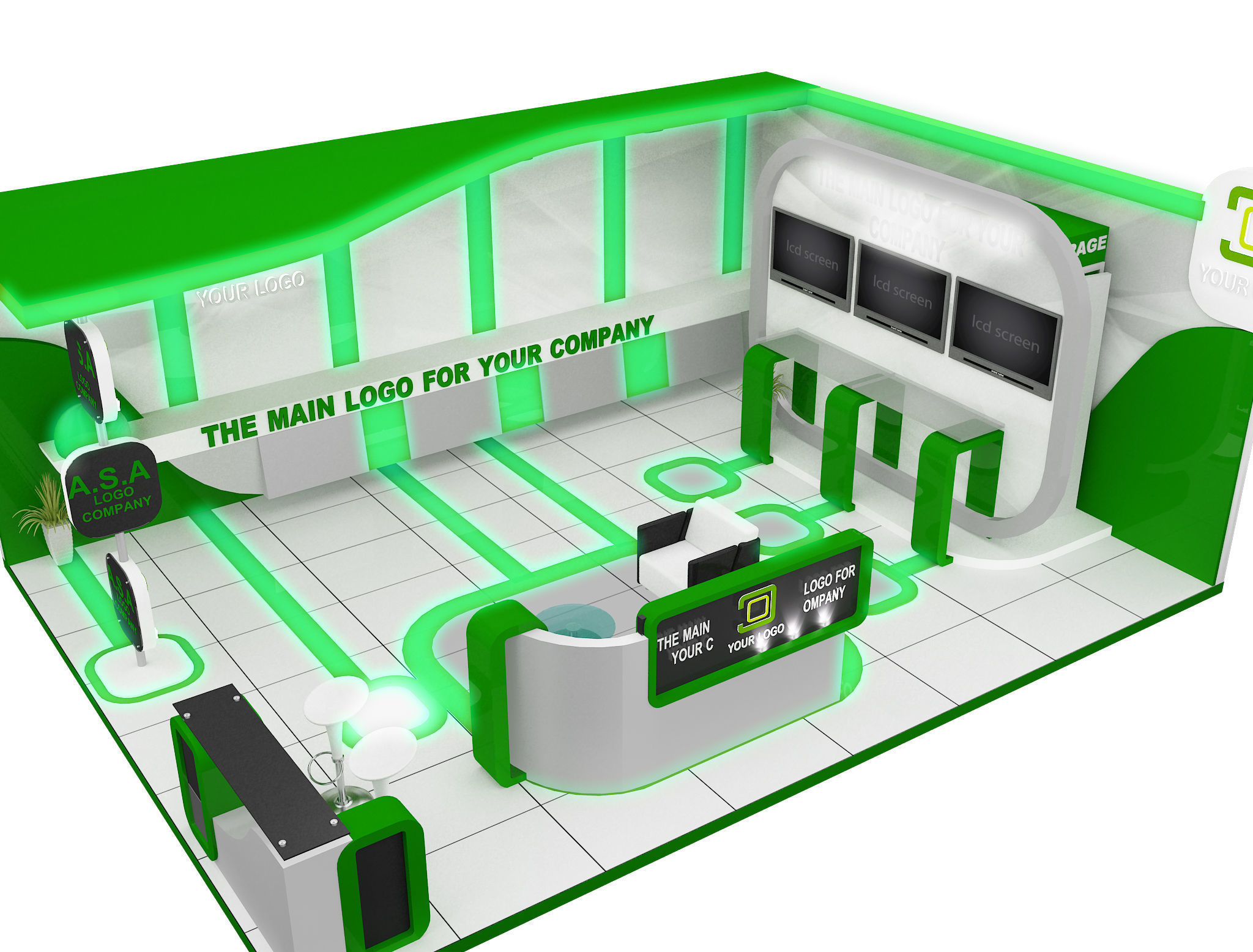 Booth Exhibition Stand a587b 3D model_12