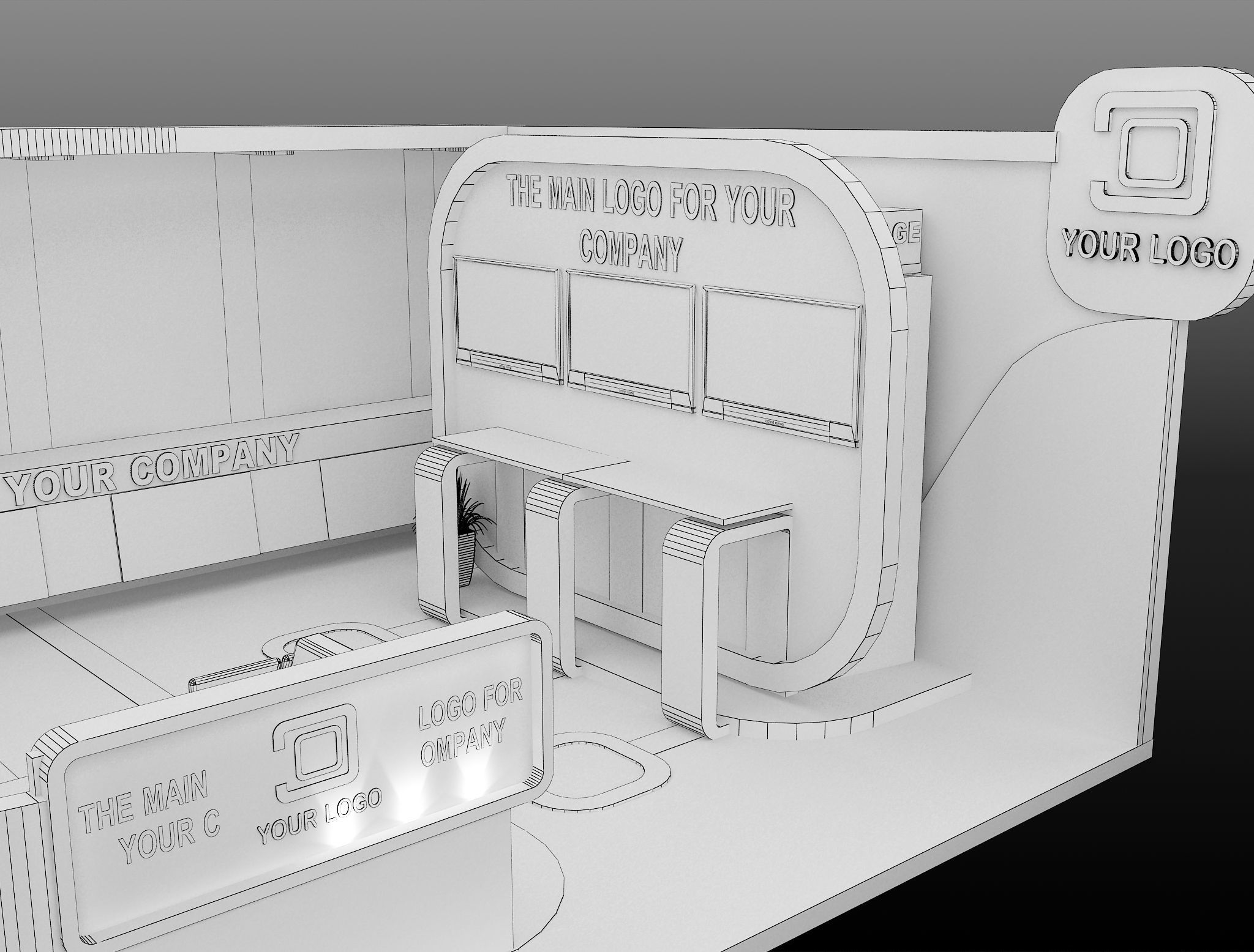Booth Exhibition Stand a587b 3D model_9