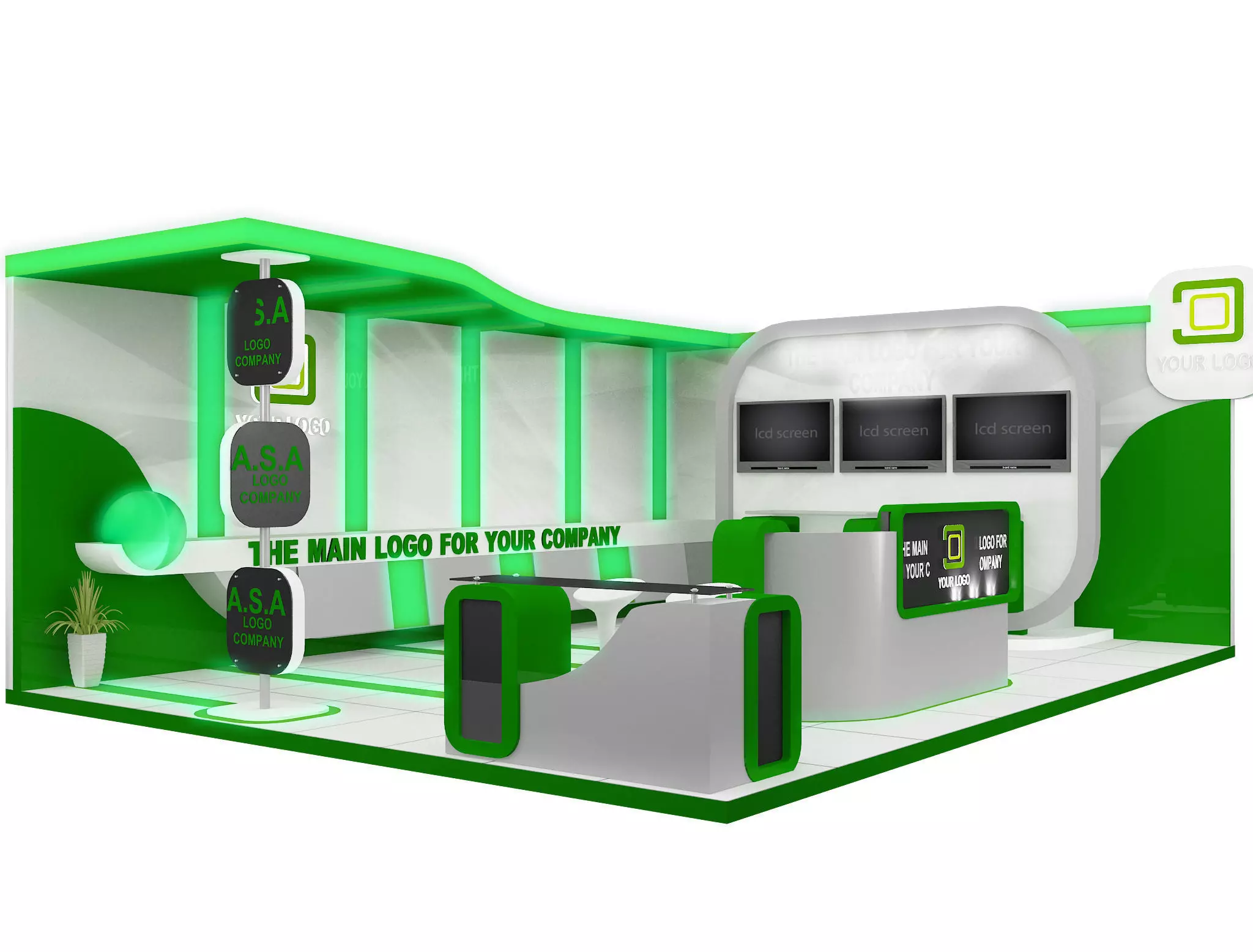Booth Exhibition Stand a587b 3D model_0