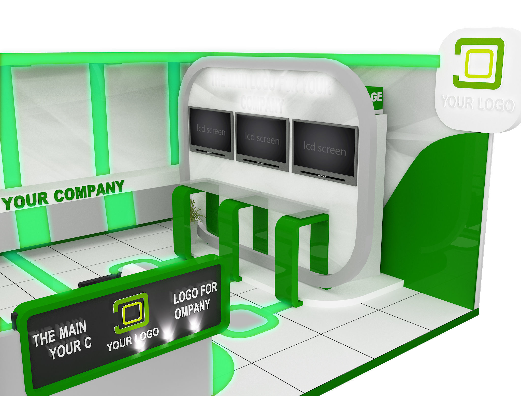 Booth Exhibition Stand a587b 3D model_8