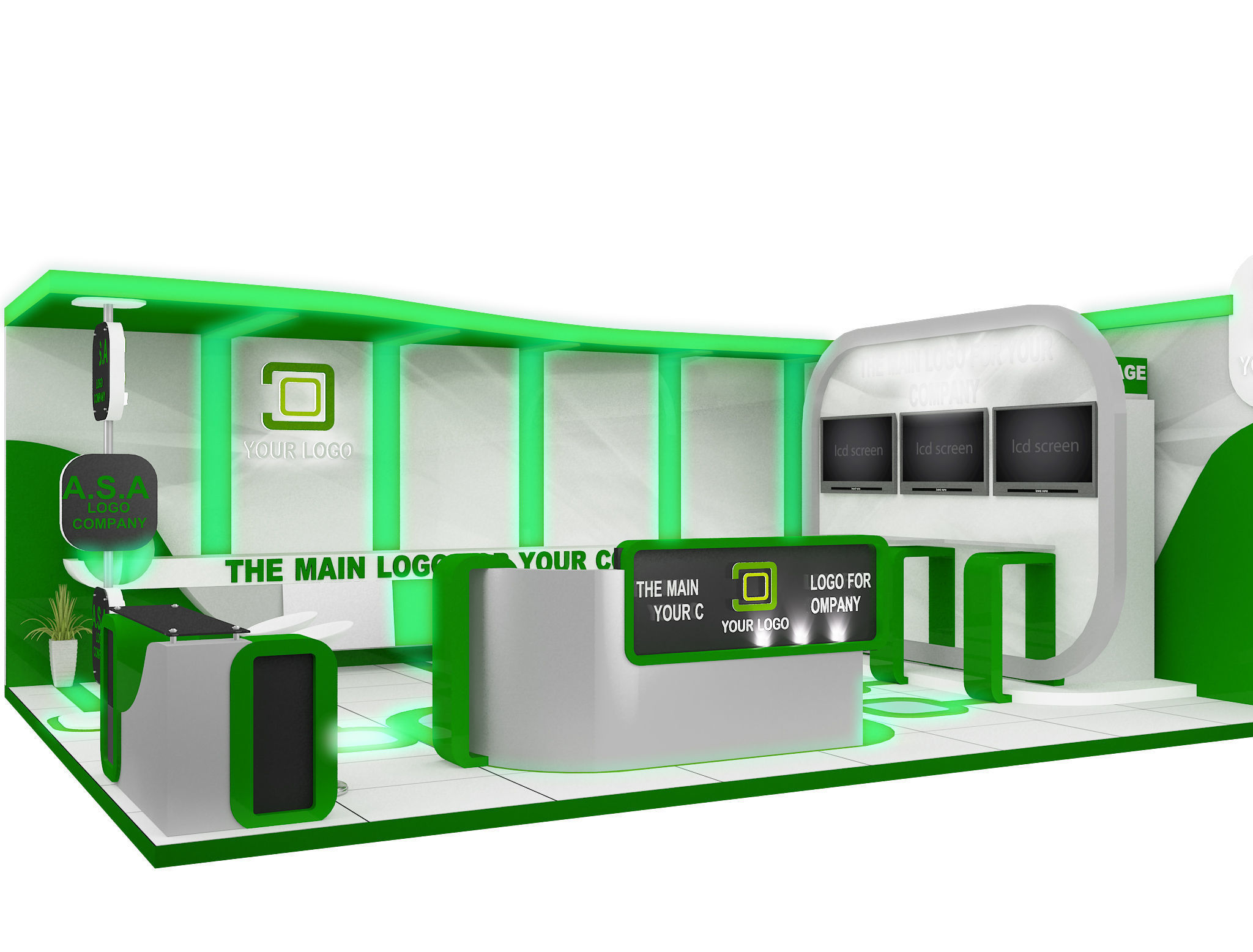 Booth Exhibition Stand a587b 3D model_2