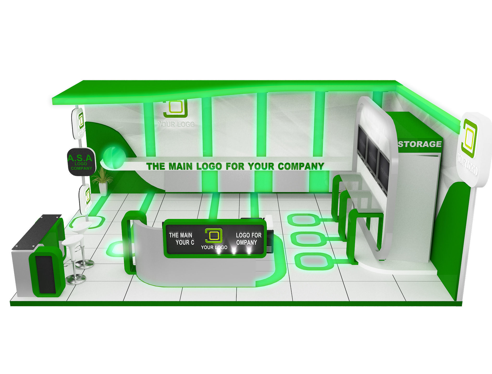 Booth Exhibition Stand a587b 3D model_4