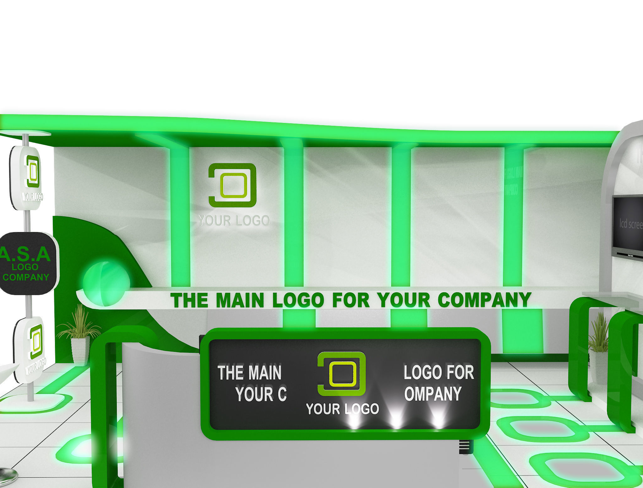 Booth Exhibition Stand a587b 3D model_6