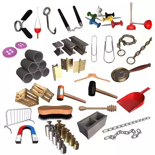 Houseware and Industrial Objects Collection Low-poly 3D model