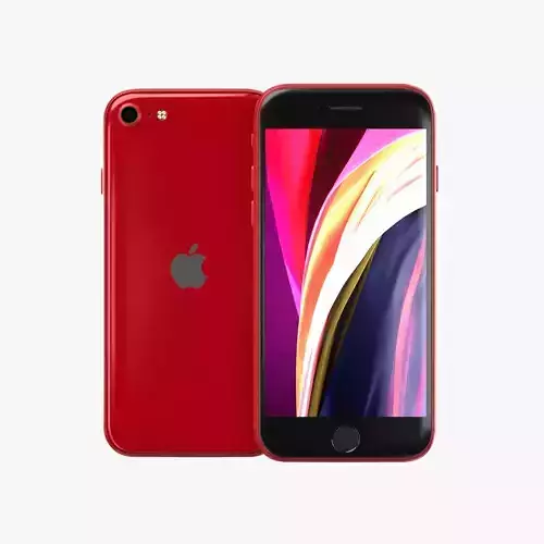 iPhone SE ProductRed 2022 Low-poly 3D model