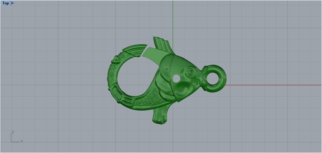 lock carabiner fish 3D print model_6