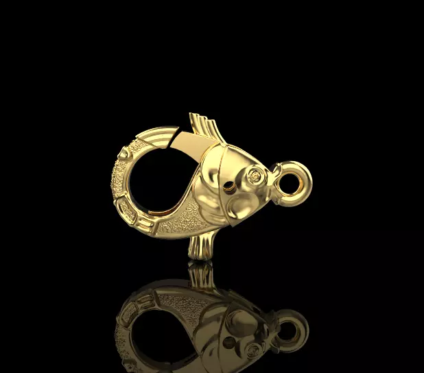lock carabiner fish 3D print model_0