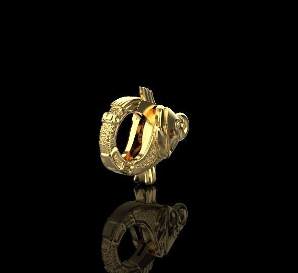 lock carabiner fish 3D print model_1