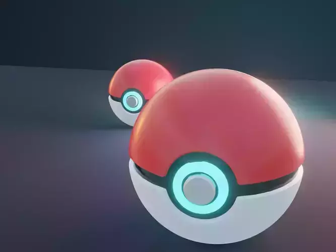 Pokeball two pokemon balls 3D model